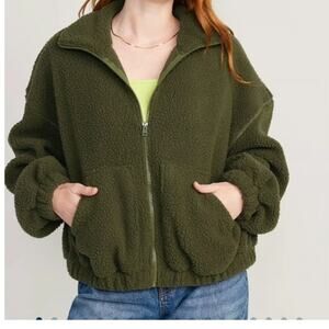 Old Navy Slouchy Sherpa Zip Jacket Size XXL